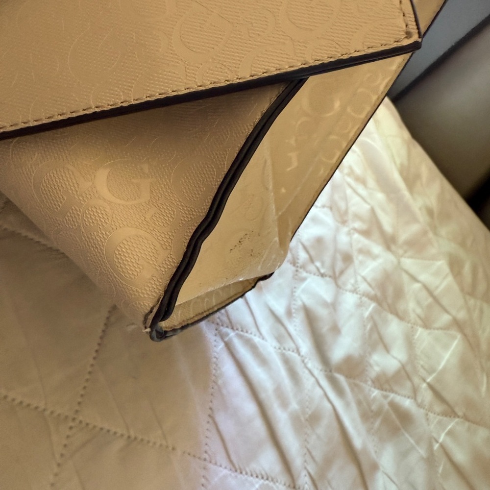 GUESS Beige Satchel with Pouch - Picture 8 of 9